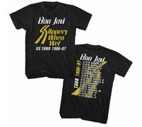 Bon Jovi Slippery When Wet Tour T-Shirt Manica Corta Da Uomo In Cotone Nero