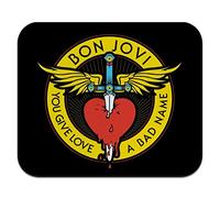 Bon Jovi - Tappetino per mouse sottile a basso profilo con scritta "You Give Love a Bad Name"