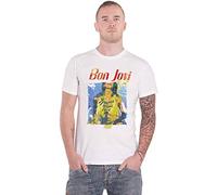 Bon Jovi Unisex Tee: Slippery When Wet Original Cover - XLarge - White