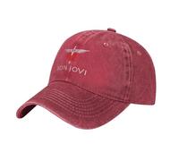 Bon Music Jovi Berretto da baseball in denim lavato vintage unisex regolabile classico morbido cotone nero, Come nella foto, Taglia unica