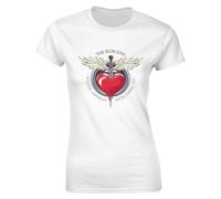 Bon Music Jovi - Maglietta da donna a maniche corte, girocollo, vestibilità classica, casual, sportiva, elasticizzata, nera, bianco, M