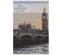 Bon Voyage England: A stylish 6x9 squared notebook inspired by the charm of England - perfect for notes, sketches, or travel memories.