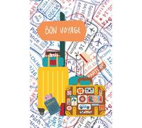 Bon Voyage Travel Notebook, Stamp Design: 120 Pages, 60 sheets, Personalized Paperback, Unique Gift for Birthdays & Any Occasion, 5.5x8.5 in