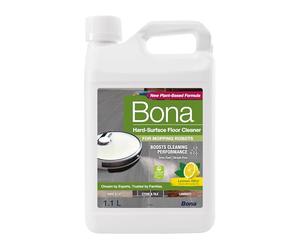 Bona Detergente per pavimenti con superficie dura per robot pulitore da 1,1 l, robot aspirapolvere e aspirapolvere a umido e secco, aspirapolvere concentrato con profumo di limone e menta