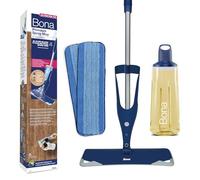 Bona spray mop premio pavimenti legno oliati, mocio spray, panno | pulisce e nutre il legno, cuscinetto pulizia microfibra extra, spruzzare