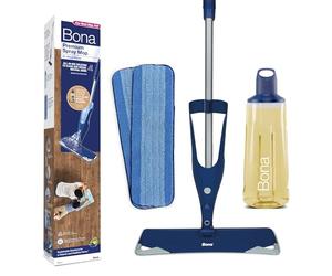Bona spray mop premio pavimenti legno oliati, mocio spray, panno | pulisce e nutre il legno, cuscinetto pulizia microfibra extra, spruzzare