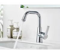 BONADE Miscelatore Lavabo Bagno Girevole a 360°, Rubinetto in Ottone Cromato per Bagno e Cucina