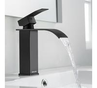 BONADE Rubinetto Bagno Lavabo Cascata Nero Miscelatore Moderno, Acqua Calda e Fredda, Acciaio Inox 304