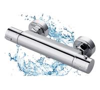 BONADE Rubinetto per Doccia, Rubinetti Doccia, Miscelatore da Parete con Termostato, Pulsante di Sicurezza a 38 °C, Cromato, Termostatico per Doccia, Bagno, Vasca