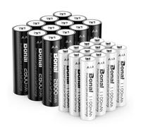 BONAI Batterie Ricaricabili AA AAA Combinate 24PCs 1,2V Ni MH Ad Alta Capacità