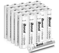 BONAI Pile Ricaricabili AAA Alta Capacità 1100mAh, 1.2V Batterie Ministilo Ricaricabile Ni-MH 1200 Cicli Auto-Scarica Bassa Confezione da 24