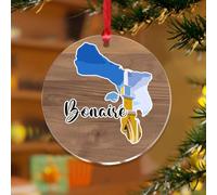 Bonaire - Ornamenti natalizi da viaggio, poster del mondo cittadino, multicolore, colorato, unico, dischetti in acrilico trasparente, mappe architettoniche, decorazione per albero di Natale, regalo