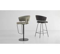 Bonaldo Sgabello Bahia Too H 57/77 con base girevole in metallo e seduta a scelta
