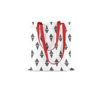 Bonamaison, 100% Cotone Borsa Tote Stampata, Borsa Della Spesa Riutilizzabile, Borsa Della Spesa, Ecologica, Borsa in Tela Con Manici Rossi, 34X40 Cm - Progettata E Prodotta in Turchia