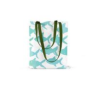 Bonamaison, 100% Cotone Borsa Tote Stampata, Borsa Della Spesa Riutilizzabile, Borsa Della Spesa, Ecologica, Borsa in Tela Con Manici Verdi, 34X40 Cm - Progettata E Prodotta in Turchia