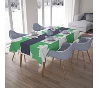 Bonamaison, Antimuffa, Antimacchia, Asciugatura rapida, Impermeabile, Lavabile in lavatrice, 100% Poliestere, Tovaglia Moderno, Verde Petrolio, Bianco, 140 x 200 Cm - Progettato e Prodotto in