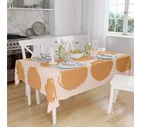 Bonamaison, Antimuffa, Antimacchia, Asciugatura rapida, Impermeabile, Lavabile in lavatrice, 100% Poliestere, Tovaglia Moderno, Arancione, bianco sporco, 140 x 160 Cm - Progettato e Prodotto in