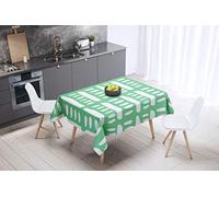 Bonamaison, Antimuffa, Antimacchia, Asciugatura rapida, Impermeabile, Lavabile in lavatrice, 100% Poliestere, Tovaglia Moderno, Verde Petrolio, Bianco, 140 x 140 Cm - Progettato e Prodotto in Turchia