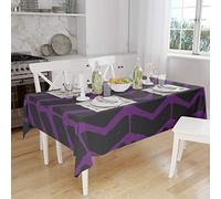 Bonamaison, Antimuffa, Antimacchia, Asciugatura rapida, Impermeabile, Lavabile in lavatrice, 100% Poliestere, Tovaglia Moderno, Viola, nero, 140 x 160 Cm - Progettato e Prodotto in