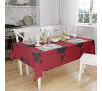 Bonamaison, Antimuffa, Antimacchia, Asciugatura rapida, Impermeabile, Lavabile in lavatrice, 100% Poliestere, Tovaglia Moderno, rosso nero, 140 x 160 Cm - Progettato e Prodotto in