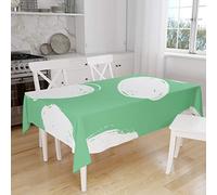 Bonamaison, Antimuffa, Antimacchia, Asciugatura rapida, Impermeabile, Lavabile in lavatrice, 100% Poliestere, Tovaglia Moderno, Verde Petrolio, Bianco, 140 x 160 Cm - Progettato e Prodotto in