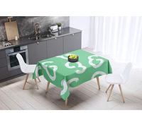 Bonamaison, Antimuffa, Antimacchia, Asciugatura rapida, Impermeabile, Lavabile in lavatrice, 100% Poliestere, Tovaglia Moderno, Verde Petrolio, Bianco, 140 x 140 Cm - Progettato e Prodotto in Turchia