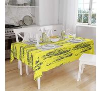 Bonamaison, Antimuffa, Antimacchia, Asciugatura rapida, Impermeabile, Lavabile in lavatrice, 100% Poliestere, Tovaglia Moderno, Giallo neon, fumi, 140 x 160 Cm - Progettato e Prodotto in