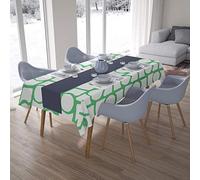 Bonamaison, Antimuffa, Antimacchia, Asciugatura rapida, Impermeabile, Lavabile in lavatrice, 100% Poliestere, Tovaglia Moderno, Verde Petrolio, Bianco, 140 x 200 Cm - Progettato e Prodotto in
