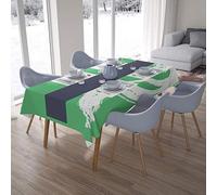 Bonamaison, Antimuffa, Antimacchia, Asciugatura rapida, Impermeabile, Lavabile in lavatrice, 100% Poliestere, Tovaglia Moderno, Verde Petrolio, Bianco, 140 x 200 Cm - Progettato e Prodotto in