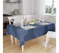 Bonamaison, Antimuffa, Antimacchia, Asciugatura rapida, Impermeabile, Lavabile in lavatrice, 100% Poliestere, Tovaglia Moderno, Blu, 140 x 160 Cm - Progettato e Prodotto in