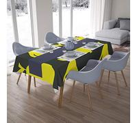 Bonamaison, Antimuffa, Antimacchia, Asciugatura rapida, Impermeabile, Lavabile in lavatrice, 100% Poliestere, Tovaglia Moderno, Giallo neon, fumi, 140 x 200 Cm - Progettato e Prodotto in