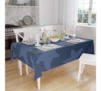 Bonamaison, Antimuffa, Antimacchia, Asciugatura rapida, Impermeabile, Lavabile in lavatrice, 100% Poliestere, Tovaglia Moderno, Blu, 140 x 160 Cm - Progettato e Prodotto in