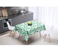 Bonamaison, Antimuffa, Antimacchia, Asciugatura rapida, Impermeabile, Lavabile in lavatrice, 100% Poliestere, Tovaglia Moderno, Verde Petrolio, Bianco, 140 x 140 Cm - Progettato e Prodotto in Turchia