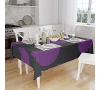 Bonamaison, Antimuffa, Antimacchia, Asciugatura rapida, Impermeabile, Lavabile in lavatrice, 100% Poliestere, Tovaglia Moderno, Viola, nero, 140 x 160 Cm - Progettato e Prodotto in