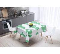 Bonamaison, Antimuffa, Antimacchia, Asciugatura rapida, Impermeabile, Lavabile in lavatrice, 100% Poliestere, Tovaglia Moderno, Verde Petrolio, Bianco, 140 x 140 Cm - Progettato e Prodotto in Turchia