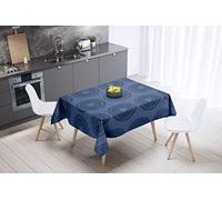Bonamaison, Antimuffa, Antimacchia, Asciugatura rapida, Impermeabile, Lavabile in lavatrice, 100% Poliestere, Tovaglia Moderno, Blu, 140 x 140 Cm - Progettato e Prodotto in Turchia