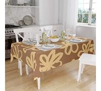 Bonamaison, Antimuffa, Antimacchia, Asciugatura rapida, Impermeabile, Lavabile in lavatrice, 100% Poliestere, Tovaglia Moderno, Toni marroni, 140 x 160 Cm - Progettato e Prodotto in