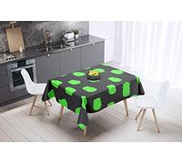 Bonamaison, Antimuffa, Antimacchia, Asciugatura rapida, Impermeabile, Lavabile in lavatrice, 100% Poliestere, Tovaglia Moderno, Neon Green Fume, 140 x 140 Cm - Progettato e Prodotto in Turchia
