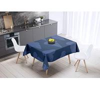 Bonamaison, Antimuffa, Antimacchia, Asciugatura rapida, Impermeabile, Lavabile in lavatrice, 100% Poliestere, Tovaglia Moderno, Blu, 140 x 140 Cm - Progettato e Prodotto in Turchia