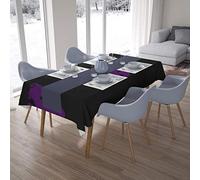 Bonamaison, Antimuffa, Antimacchia, Asciugatura rapida, Impermeabile, Lavabile in lavatrice, 100% Poliestere, Tovaglia Moderno, Viola, nero, 140 x 200 Cm - Progettato e Prodotto in