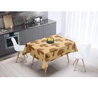Bonamaison, Antimuffa, Antimacchia, Asciugatura rapida, Impermeabile, Lavabile in lavatrice, 100% Poliestere, Tovaglia Moderno, Toni marroni, 140 x 140 Cm - Progettato e Prodotto in Turchia