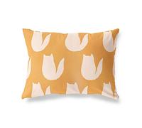 BonaMaison Decorative Cushion Cover, Orange-Off White Throw Pillow Covers, Home Decorative Pillowcases for Livingroom, Sofa, Bedroom, Size: 45X60 Cm - Designed and Manufactured in Turkey