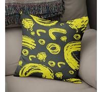 BonaMaison Fodera per Cuscino Giallo neon e fumo Cotone e Copricuscini Federa per Divano Casa Soggiorno Camera da Letto Decorazione Interni ed Esterni, Dimensioni: 50x50 - Prodotta in Turchia