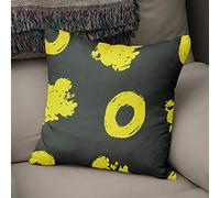 BonaMaison Fodera per Cuscino Giallo neon e fumo Cotone e Copricuscini Federa per Divano Casa Soggiorno Camera da Letto Decorazione Interni ed Esterni, Dimensioni: 43x43 - Prodotta in Turchia