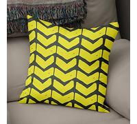 BonaMaison Fodera per Cuscino Giallo neon e fumo Cotone e Copricuscini Federa per Divano Casa Soggiorno Camera da Letto Decorazione Interni ed Esterni, Dimensioni: 43x43 - Prodotta in Turchia