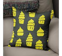 BonaMaison Fodera per Cuscino Giallo neon e fumo Cotone e Copricuscini Federa per Divano Casa Soggiorno Camera da Letto Decorazione Interni ed Esterni, Dimensioni: 43x43 - Prodotta in Turchia
