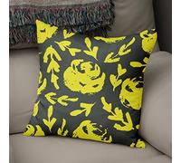 BonaMaison Fodera per Cuscino Giallo neon e fumo Cotone e Copricuscini Federa per Divano Casa Soggiorno Camera da Letto Decorazione Interni ed Esterni, Dimensioni: 50x50 - Prodotta in Turchia