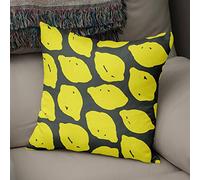 BonaMaison Fodera per Cuscino Giallo neon e fumo Cotone e Copricuscini Federa per Divano Casa Soggiorno Camera da Letto Decorazione Interni ed Esterni, Dimensioni: 43x43 - Prodotta in Turchia