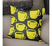 BonaMaison Fodera per Cuscino Giallo neon e fumo Cotone e Copricuscini Federa per Divano Casa Soggiorno Camera da Letto Decorazione Interni ed Esterni, Dimensioni: 43x43 - Prodotta in Turchia