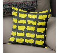 BonaMaison Fodera per Cuscino Giallo neon e fumo Cotone e Copricuscini Federa per Divano Casa Soggiorno Camera da Letto Decorazione Interni ed Esterni, Dimensioni: 43x43 - Prodotta in Turchia